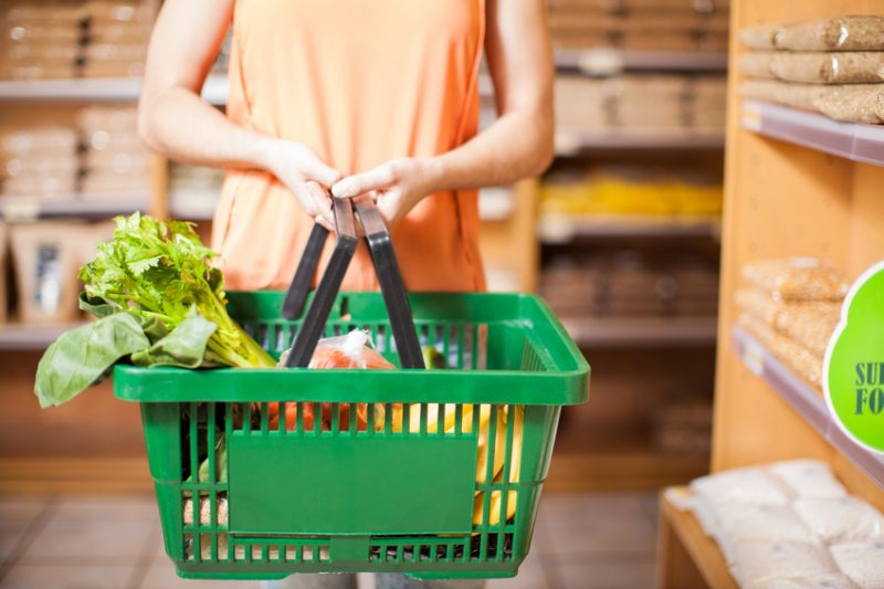 groceries, shelves, woman, food, produce, convenience store, grocery store